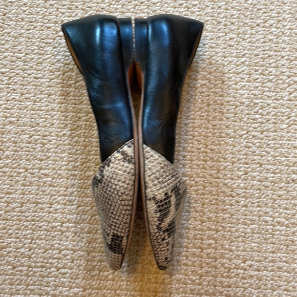 Black and snake skin d’Orsay flats - Picture 5 of 7